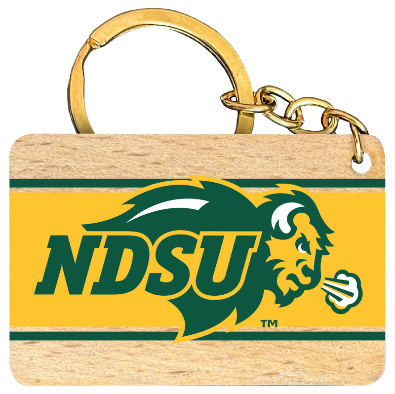 North Dakota State Bison Flat Wood Keychain 1.5" x 2.5" Officially Licensed Collegiate Product Single