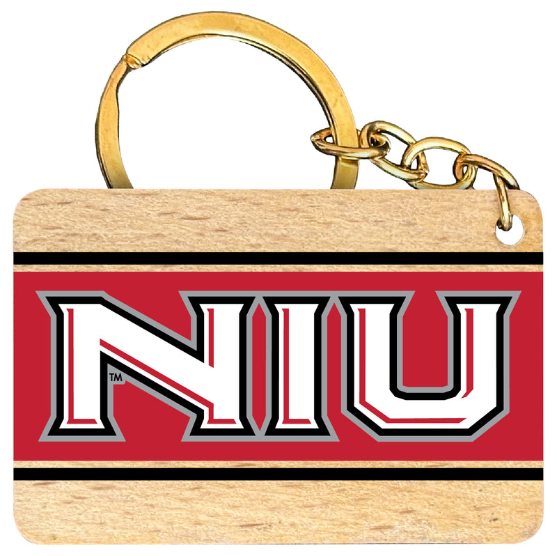 Northern Illinois Huskies Flat Wood Keychain 1.5" x 2.5" Officially Licensed Collegiate Product Single
