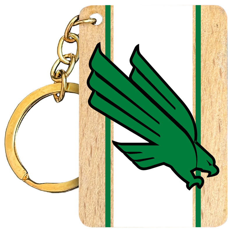 North Texas Flat Wood Keychain 1.5" x 2.5" Officially Licensed Collegiate Product Single