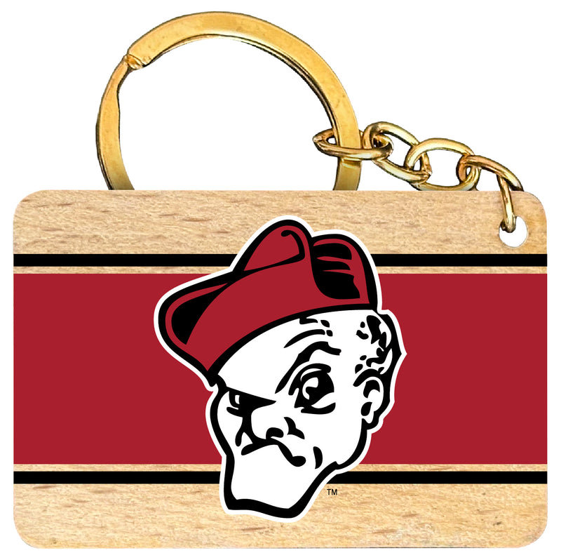 Ohio Wesleyan University Flat Wood Keychain 1.5" x 2.5" Officially Licensed Collegiate Product Single