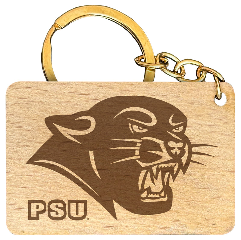 Plymouth State University Engraved Flat Wood Keychain 1.5" x 2.5" Officially Licensed Collegiate Product 4-Pack