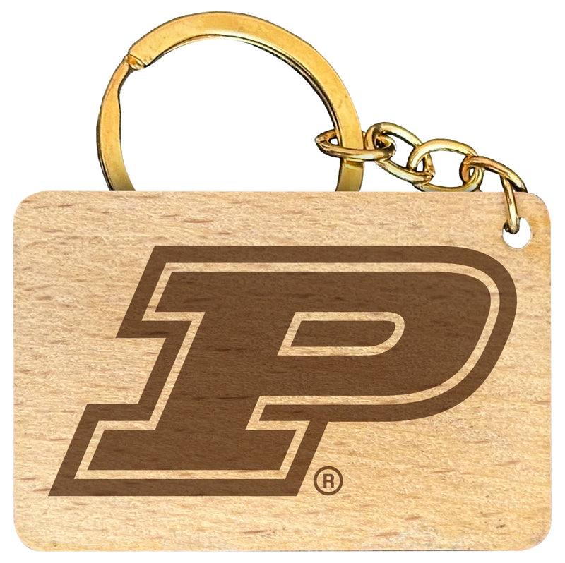 Purdue Boilermakers Engraved Flat Wood Keychain 1.5" x 2.5" Officially Licensed Collegiate Product 2-Pack