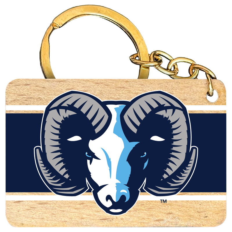 Rhode Island University Flat Wood Keychain 1.5" x 2.5" Officially Licensed Collegiate Product 4-Pack
