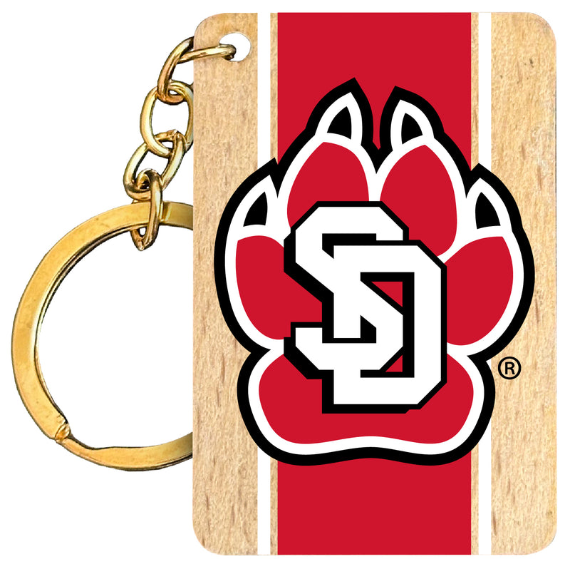 South Dakota Coyotes Flat Wood Keychain 1.5" x 2.5" Officially Licensed Collegiate Product Single