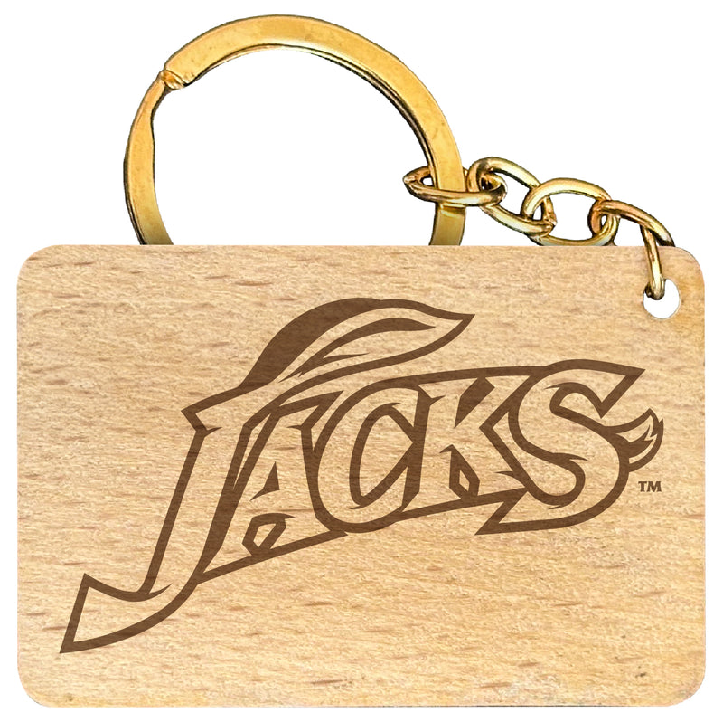South Dakota State Jackrabbits Engraved Flat Wood Keychain 1.5" x 2.5" Officially Licensed Collegiate Product 4-Pack