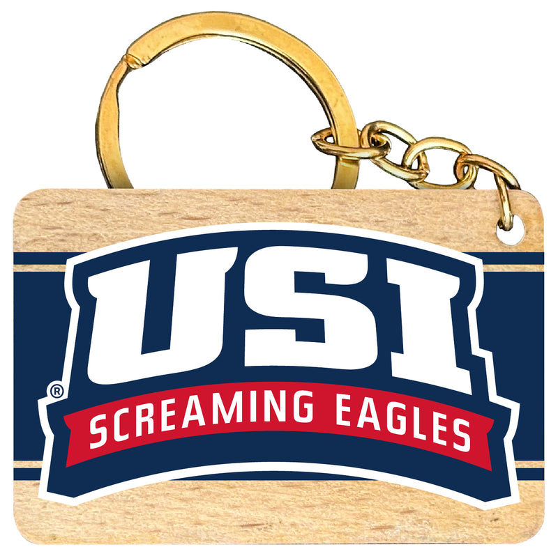 University of Southern Indiana Flat Wood Keychain 1.5" x 2.5" Officially Licensed Collegiate Product Single