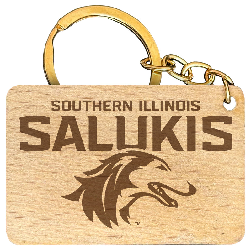Southern Illinois Salukis Engraved Flat Wood Keychain 1.5" x 2.5" Officially Licensed Collegiate Product Single