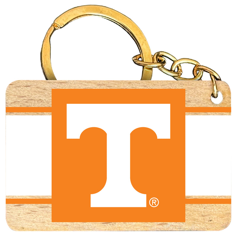 Tennessee Knoxville Volunteers Flat Wood Keychain 1.5" x 2.5" Officially Licensed Collegiate Product Single