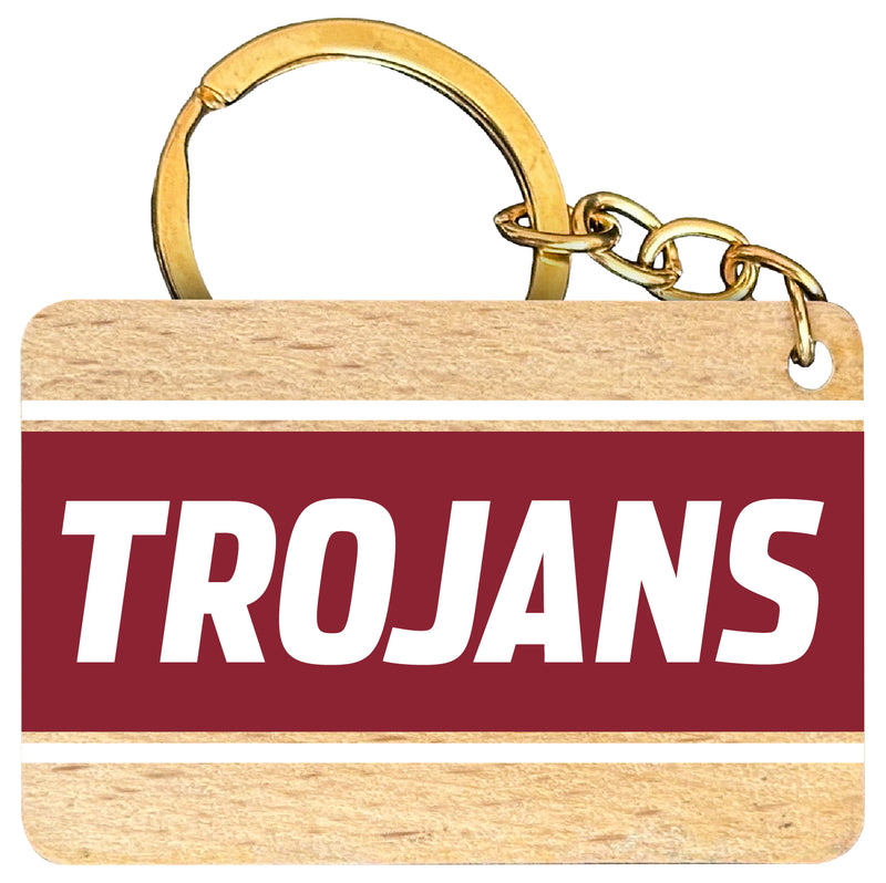 Troy University Flat Wood Keychain 1.5" x 2.5" Officially Licensed Collegiate Product Single