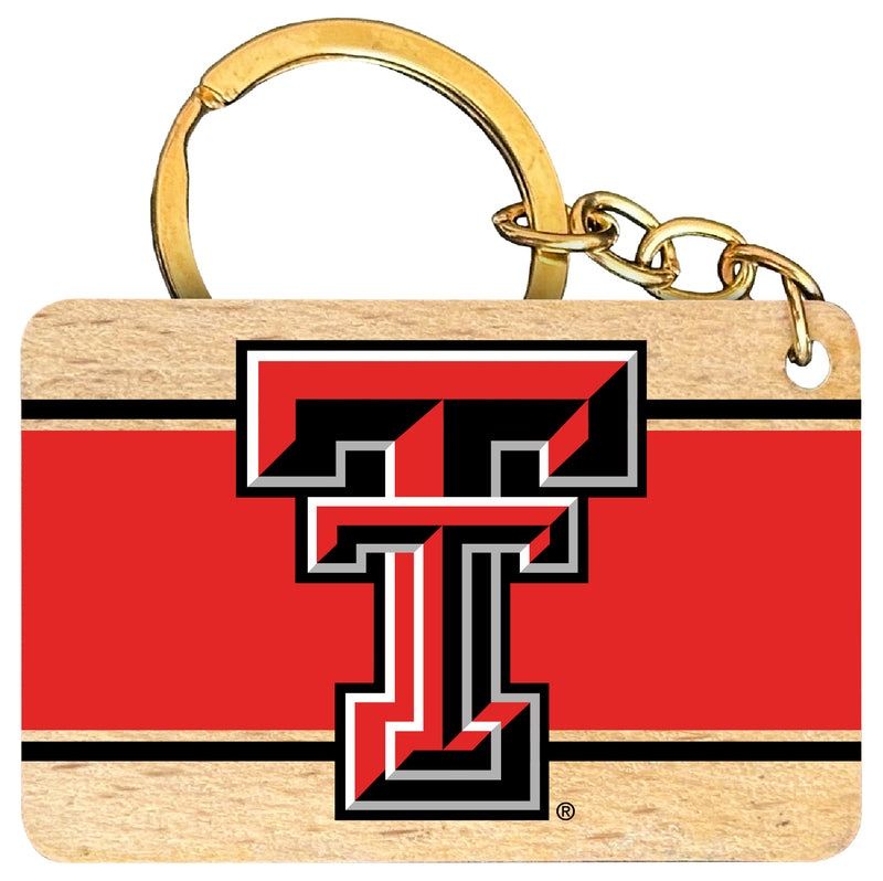 Texas Tech Red Raiders Flat Wood Keychain 1.5" x 2.5" Officially Licensed Collegiate Product Single