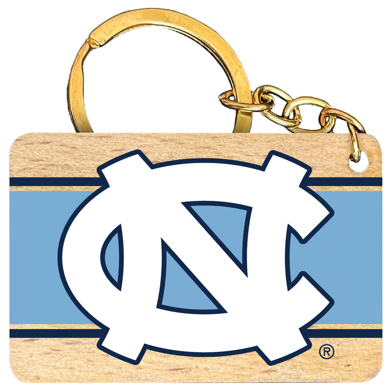 UNC Tar Heels Flat Wood Keychain 1.5" x 2.5" Officially Licensed Collegiate Product Single