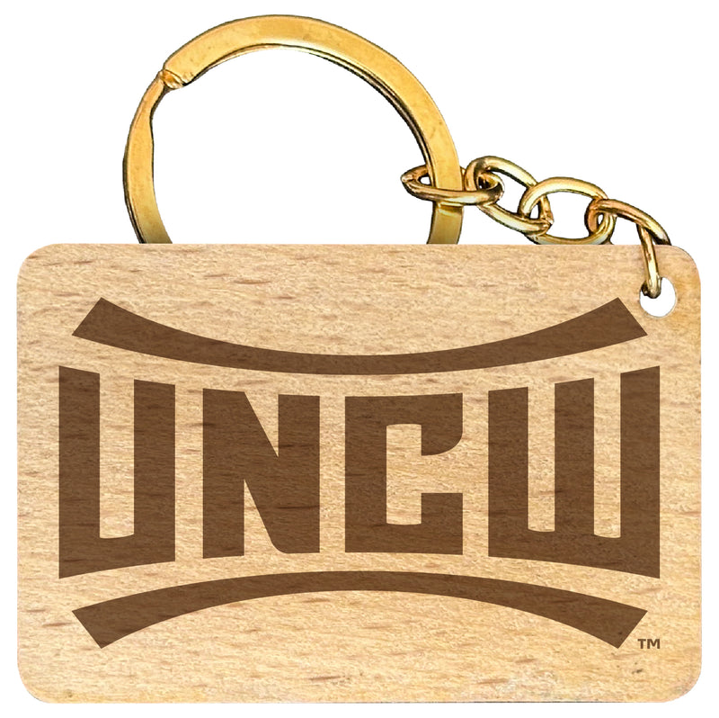North Carolina Wilmington Seahawks Engraved Flat Wood Keychain 1.5" x 2.5" Officially Licensed Collegiate Product Single