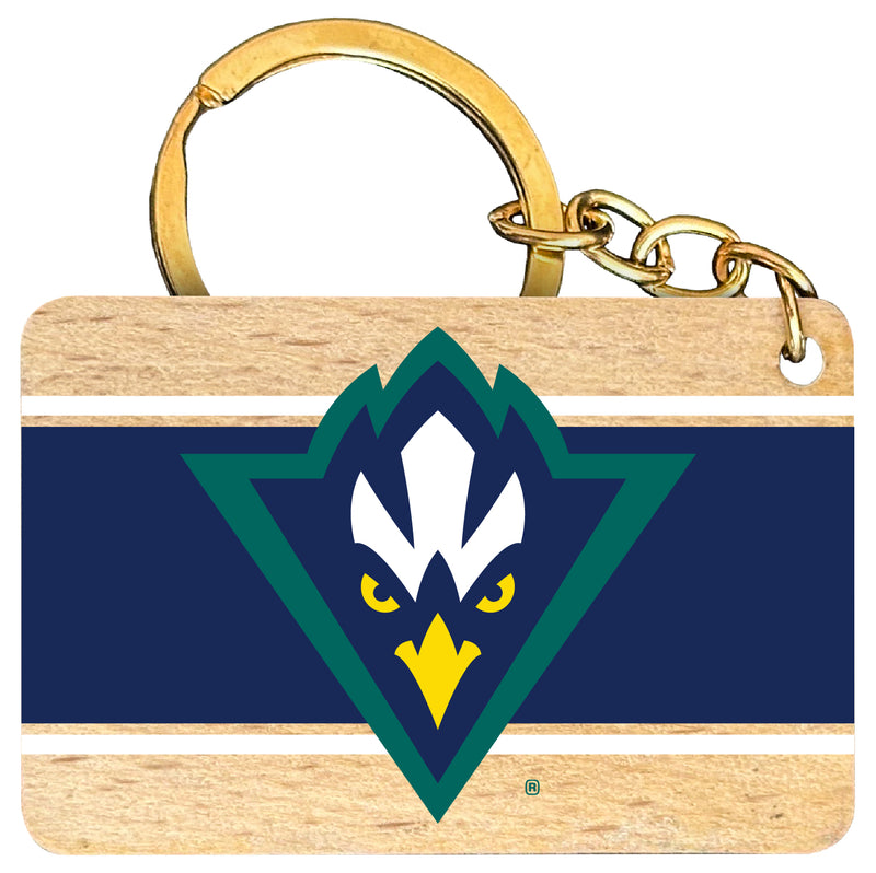 North Carolina Wilmington Seahawks Flat Wood Keychain 1.5" x 2.5" Officially Licensed Collegiate Product 4-Pack