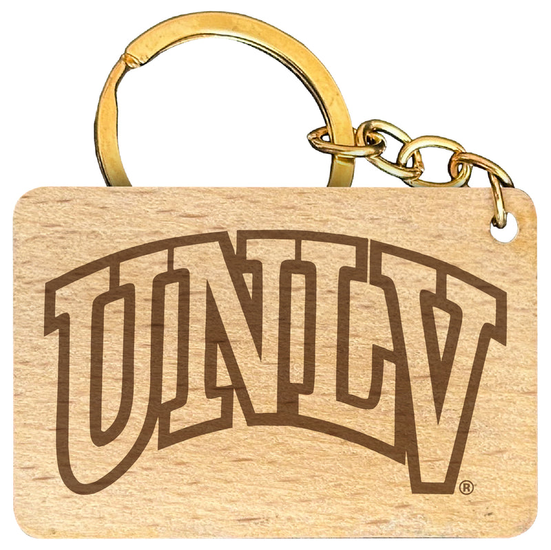 UNLV Rebels Engraved Flat Wood Keychain 1.5" x 2.5" Officially Licensed Collegiate Product 4-Pack