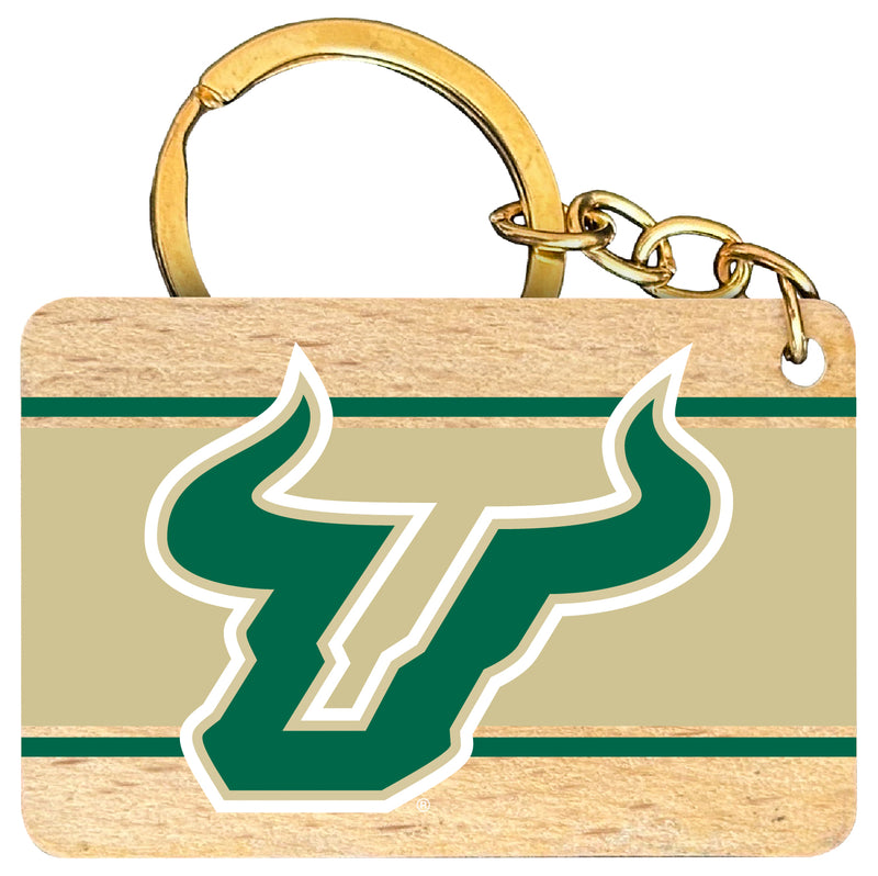 South Florida Bulls Flat Wood Keychain 1.5" x 2.5" Officially Licensed Collegiate Product Single