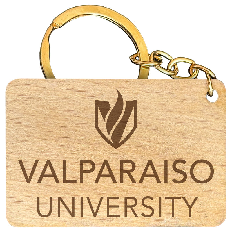 Valparaiso University Engraved Flat Wood Keychain 1.5" x 2.5" Officially Licensed Collegiate Product Single