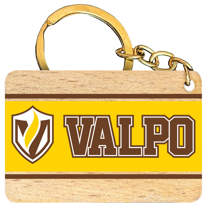 Valparaiso University Flat Wood Keychain 1.5" x 2.5" Officially Licensed Collegiate Product 4-Pack
