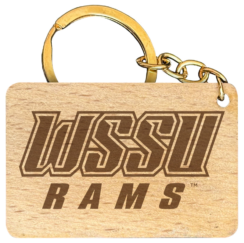 Winston-Salem State Engraved Flat Wood Keychain 1.5" x 2.5" Officially Licensed Collegiate Product Single