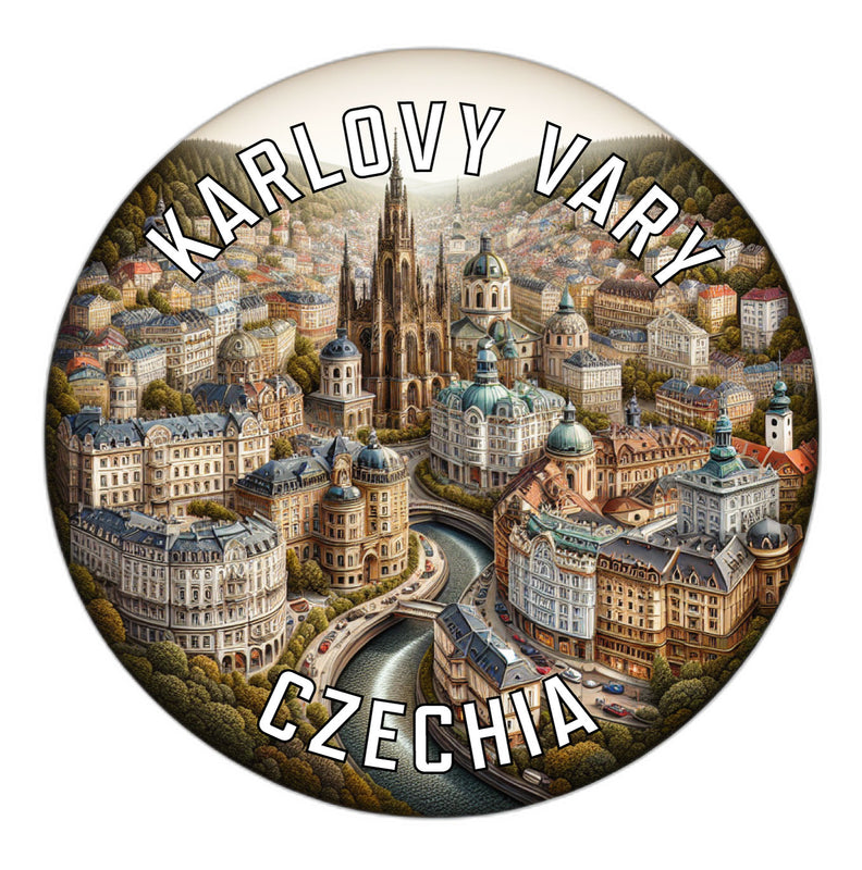 Karlovy Vary Czechia Souvenir Die Cut Flat Magnet 6-Inch
