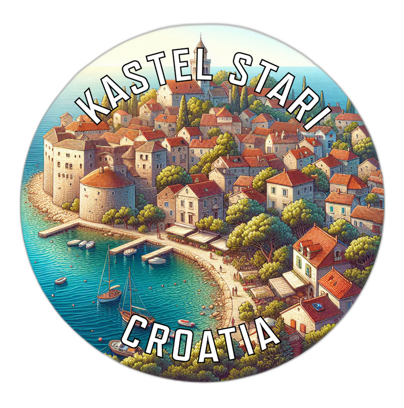 Kastel Stari Croatia Souvenir Die Cut Flat Magnet 2-Inch