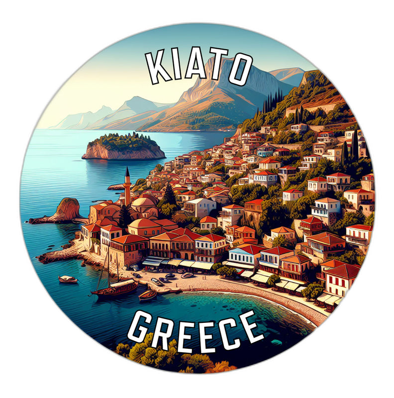 Kiato Greece Souvenir Die Cut Flat Magnet 2-Inch
