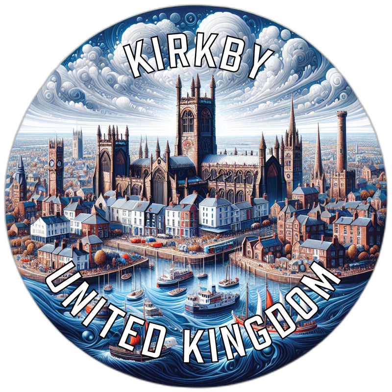 Kirkby United Kingdom Souvenir Die Cut Flat Magnet 2-Inch