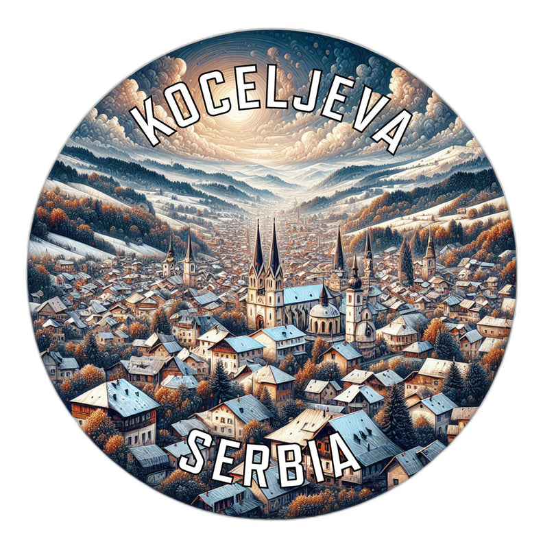 Koceljeva Serbia Souvenir Die Cut Flat Magnet 2-Inch