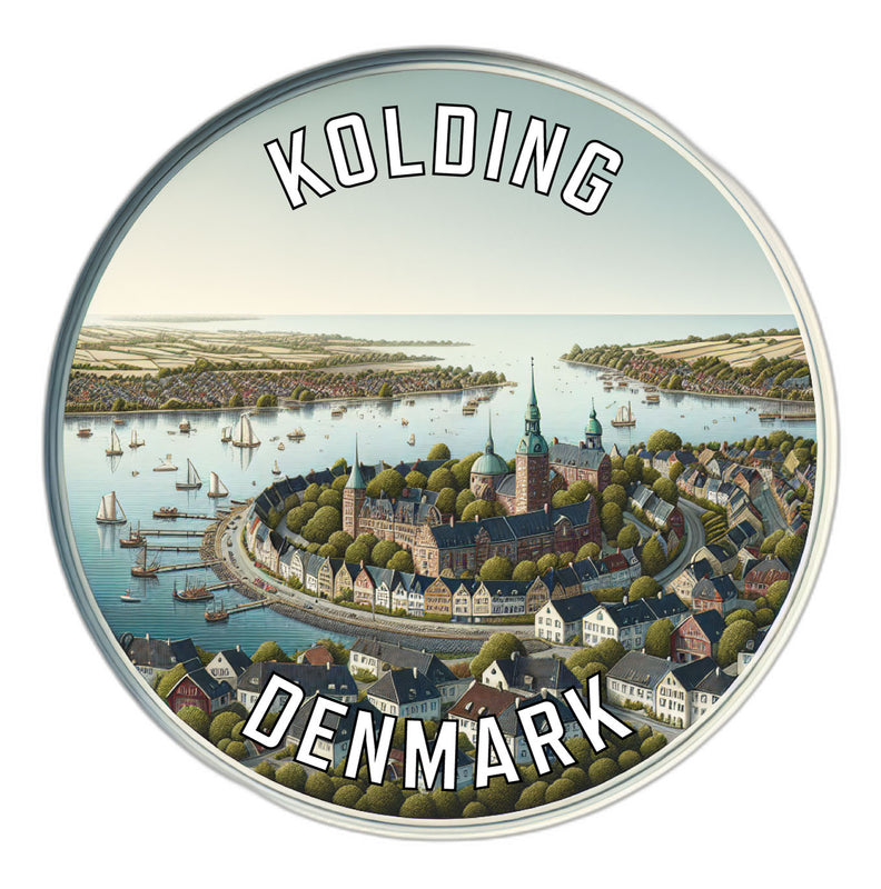 Kolding Denmark Souvenir Die Cut Flat Magnet 6-Inch