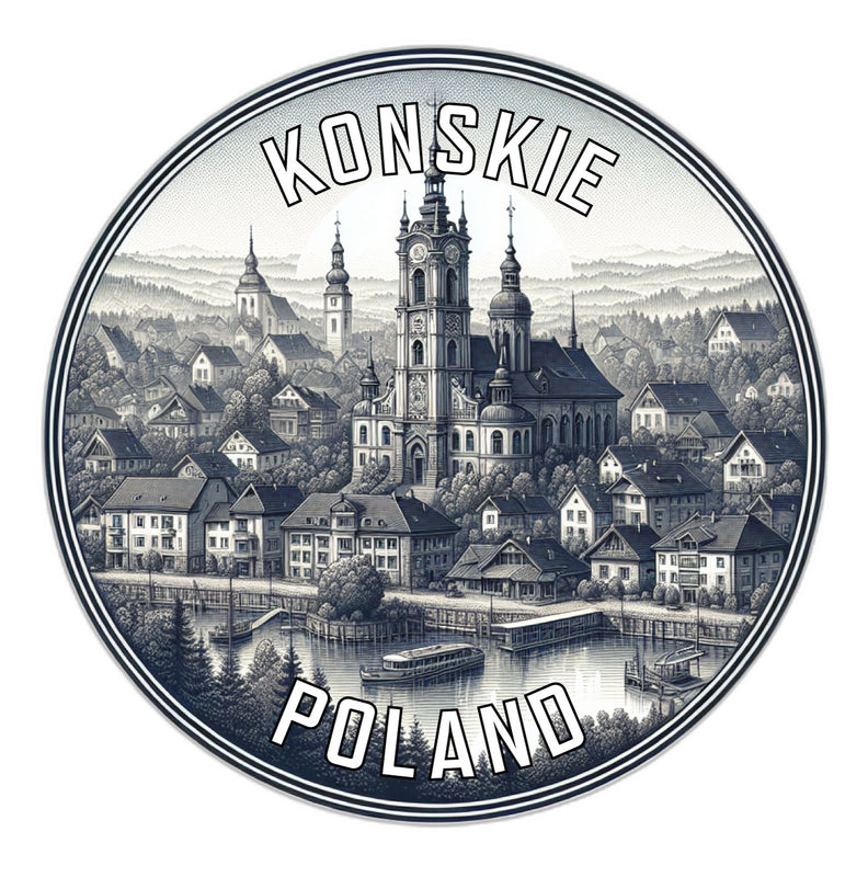 Konskie Poland Souvenir Die Cut Flat Magnet 2-Inch