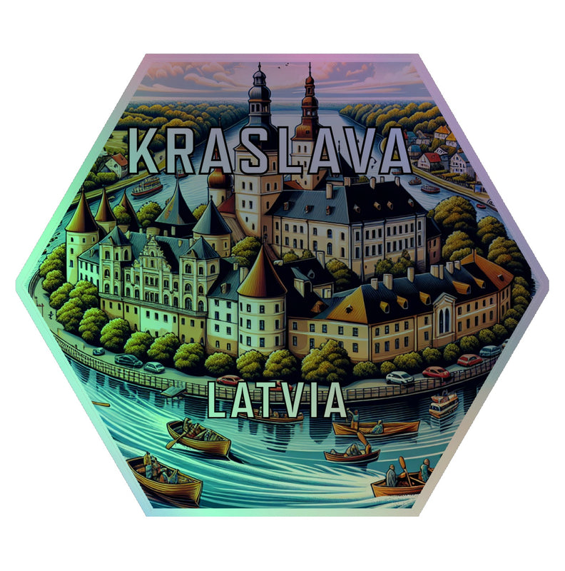Kraslava Latvia Souvenir Die Cut Flat Magnet 2-Inch