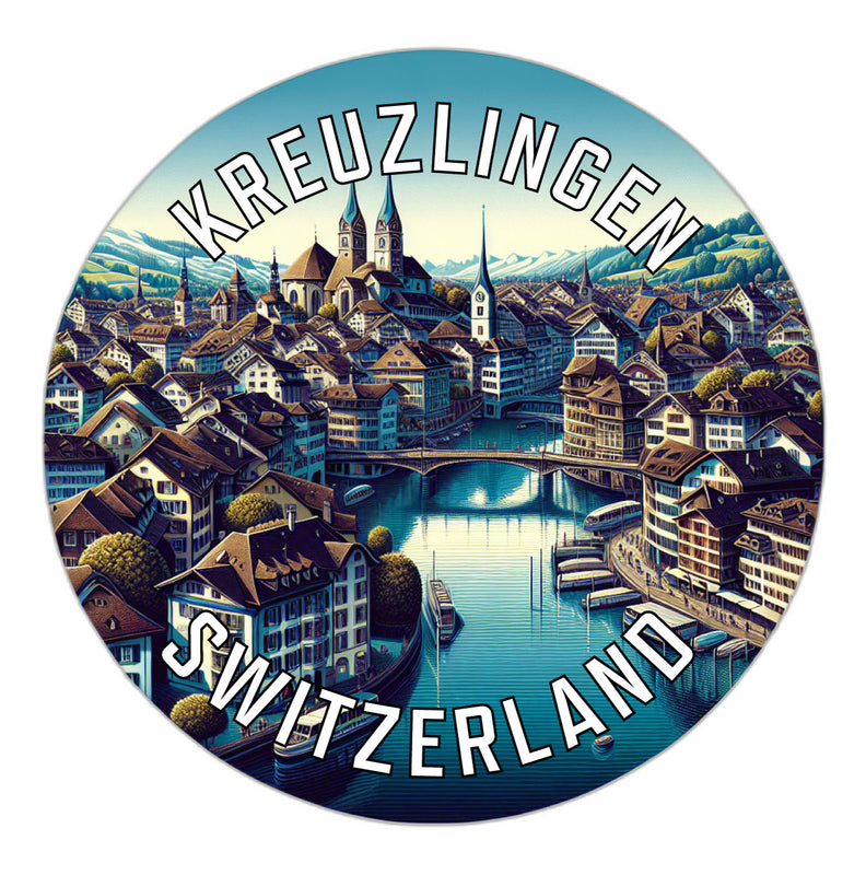 Kreuzlingen Switzerland Souvenir Die Cut Flat Magnet 6-Inch
