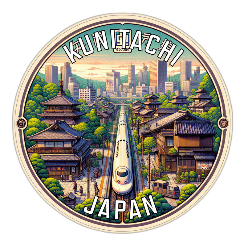 Kunitachi Japan Souvenir Die Cut Flat Magnet 6-Inch