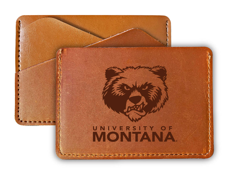 Montana University Leather Card Holder Wallet Officially Licensed Collegiate Product