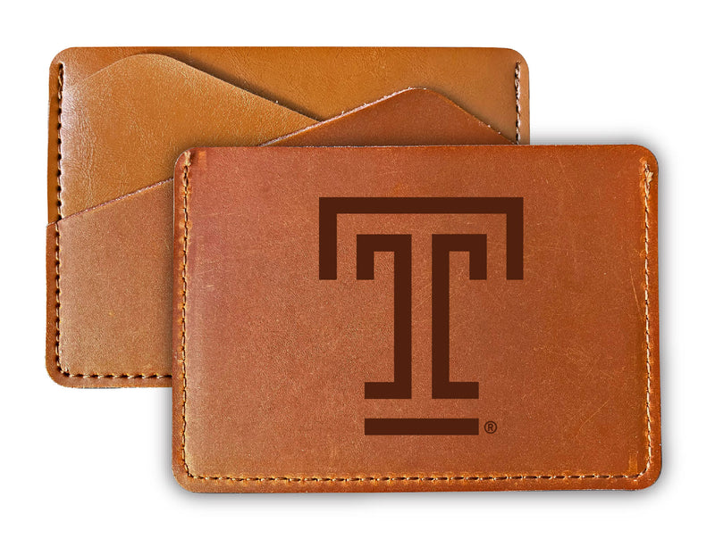 Temple University Leather Card Holder Wallet Officially Licensed Collegiate Product