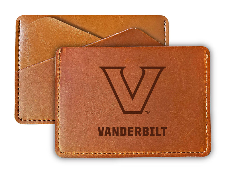 Vanderbilt University Leather Card Holder Wallet Officially Licensed Collegiate Product