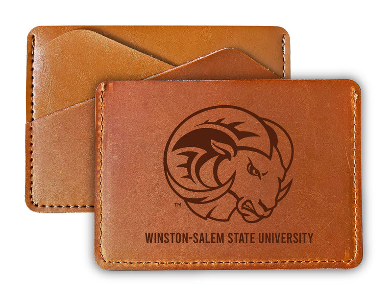 Winston-Salem State Leather Card Holder Wallet Officially Licensed Collegiate Product