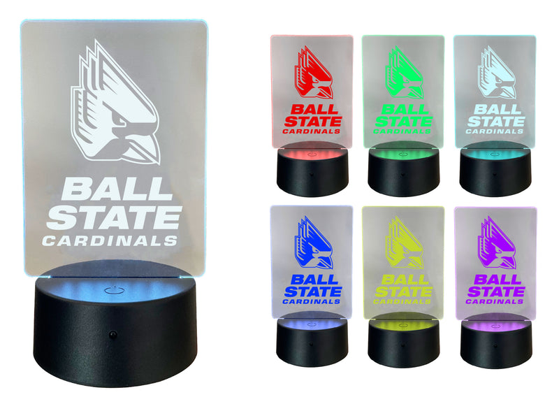 Ball State University Acrylic Color Changing LED Night Light with Remote and USB plug in Officially Licensed Collegiate Product Single