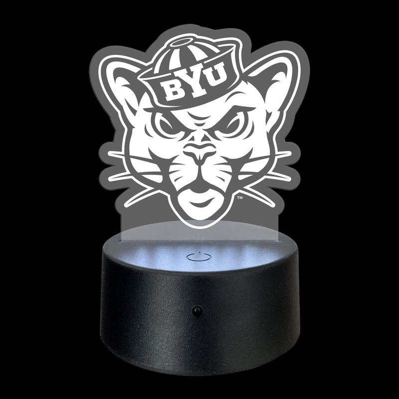 Brigham Young Cougars Acrylic LED Light Laser Cut with Remote and USB Plug in