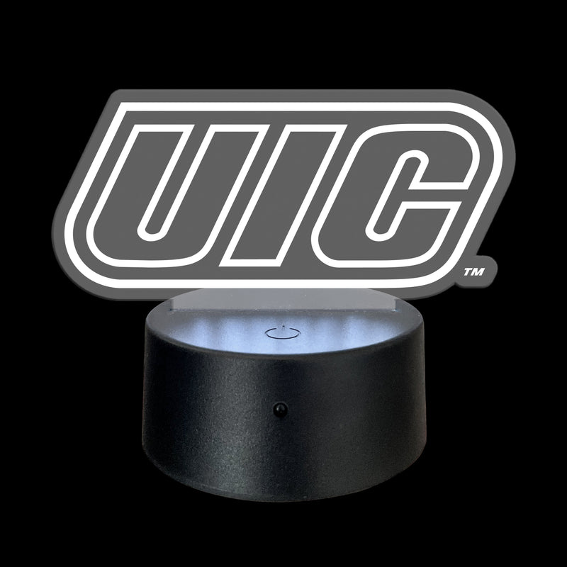 University of Illinois at Chicago Acrylic LED Light Laser Cut with Remote and USB Plug in