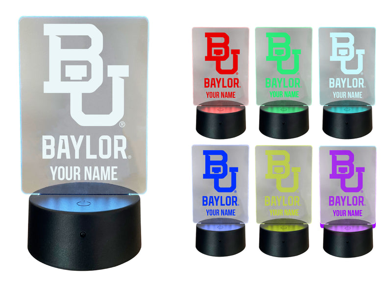 Baylor Bears Officially Licensed Acrylic LED Night Light with Remote and USB Plug in