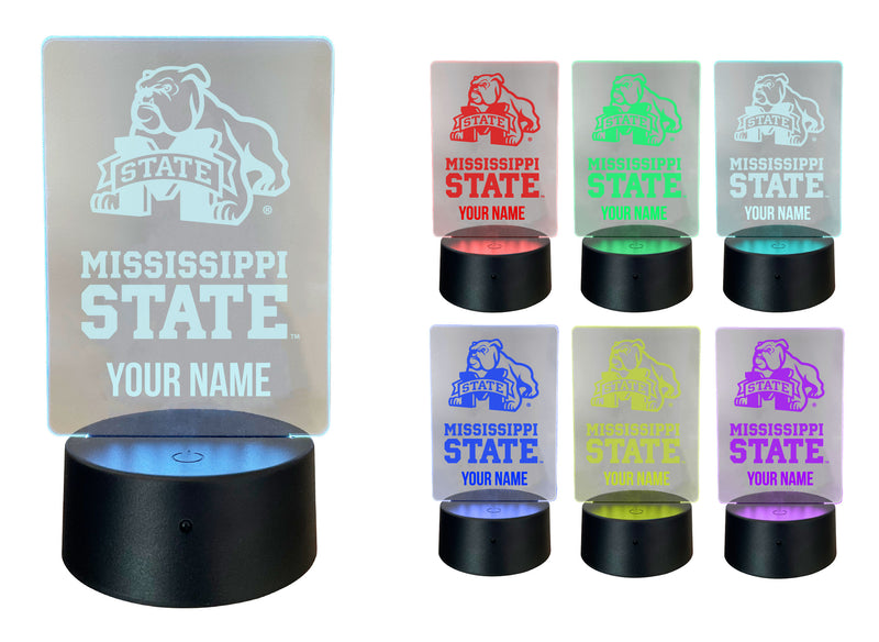 Mississippi State Bulldogs Officially Licensed Acrylic LED Night Light with Remote and USB Plug in