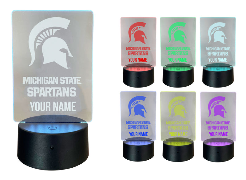 Michigan State Spartans Officially Licensed Acrylic LED Night Light with Remote and USB Plug in