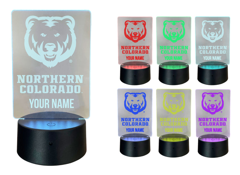 Northern Colorado Bears Officially Licensed Acrylic LED Night Light with Remote and USB Plug in