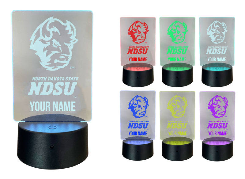 North Dakota State Bison Officially Licensed Acrylic LED Night Light with Remote and USB Plug in