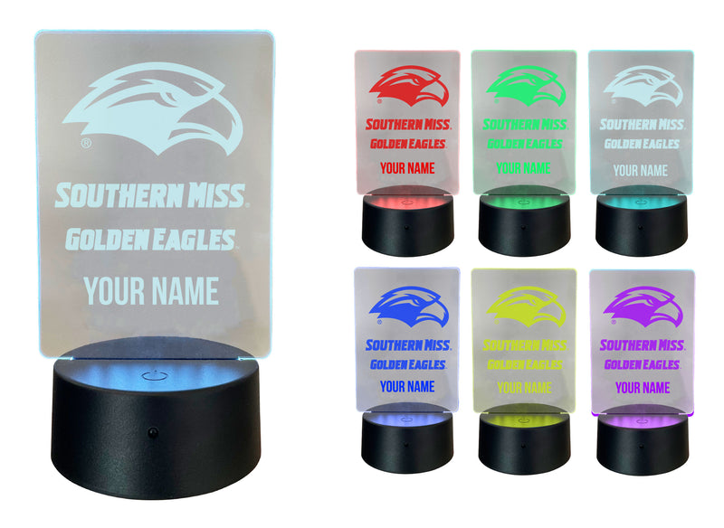 Southern Mississippi Golden Eagles Officially Licensed Acrylic LED Night Light with Remote and USB Plug in