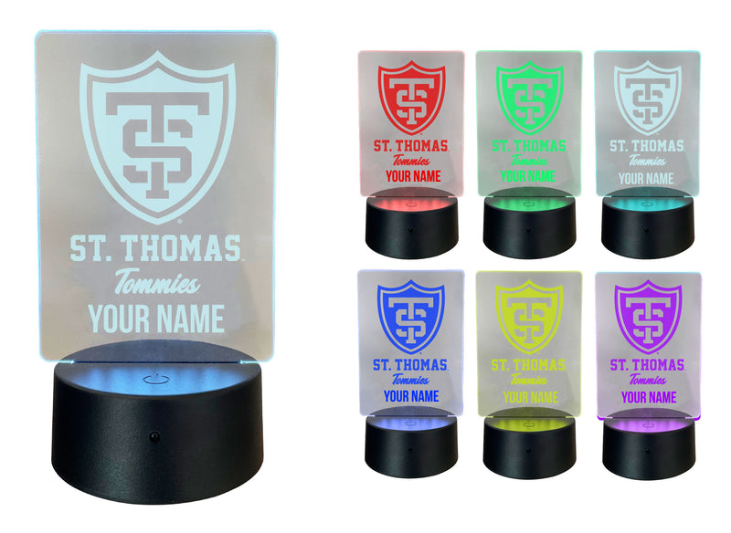 University of St. Thomas Officially Licensed Acrylic LED Night Light with Remote and USB Plug in