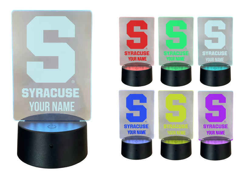 Syracuse Orange Officially Licensed Acrylic LED Night Light with Remote and USB Plug in