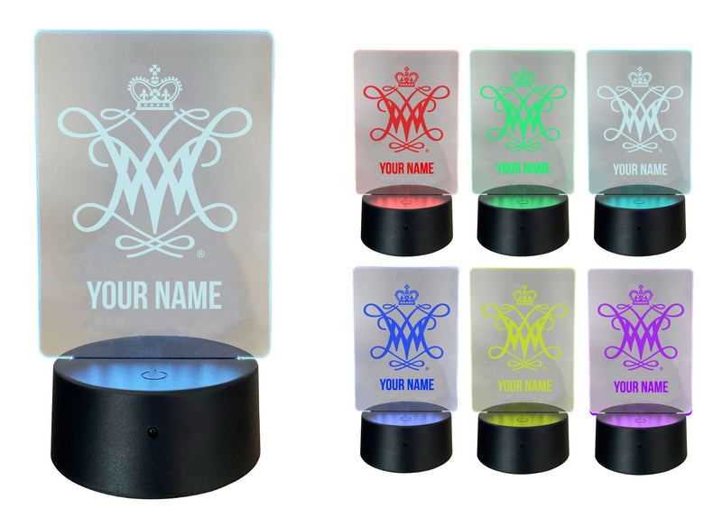 William and Mary Officially Licensed Acrylic LED Night Light with Remote and USB Plug in