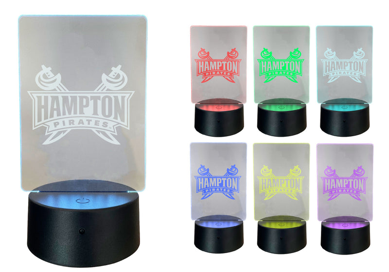 Hampton University Acrylic Color Changing LED Night Light with Remote and USB plug in Officially Licensed Collegiate Product