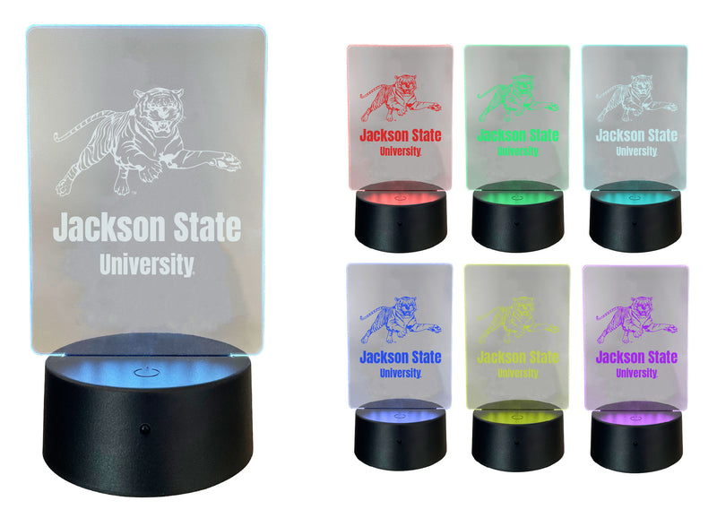 Jackson State University Acrylic Color Changing LED Night Light with Remote and USB plug in Officially Licensed Collegiate Product Single